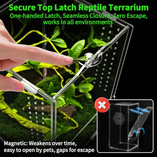 Jumping Spiders Enclosure Kit Acrylic Reptile Tarantula Enclosure Praying Mantis Habitat, Arboreal Tarantula Cribs Spider House,Critter Keeper,Snail Cage,Butterfly Cage,Frog Terrarium(7"x7"x11.8") - size: L(7"x7"x11.8")