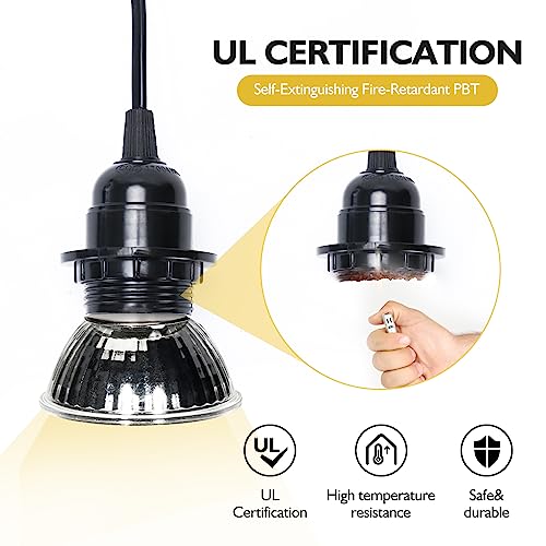 Heater Lamp Base,Heat Lamp Holder 4.75ft Hanging Lantern Pendant Light Lamp Cord Cable E26/E27 Socket (Single Lamp Base) - style: Single Lamp Base