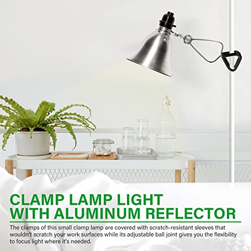 Simple Deluxe Clamp Lamp Light Socket with 5.5 Inch Aluminum Reflector, Suit for Max 60 Watt Lamp (No Bulb Included) with 18/2-Gauge 6 Feet Cord, 1-Pack - size: 5.5 Inch (60 Watts), style: 1-Pack