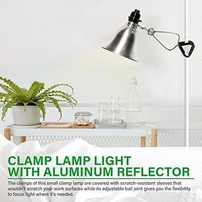 Simple Deluxe Clamp Lamp Light Socket with 5.5 Inch Aluminum Reflector, Suit for Max 60 Watt Lamp (No Bulb Included) with 18/2-Gauge 6 Feet Cord, 1-Pack - size: 5.5 Inch (60 Watts), style: 1-Pack