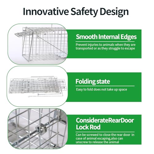 17" Humane Folding Squirrel Trap,Easy Catch and Release | Humane Live Animal Trap for Squirrels