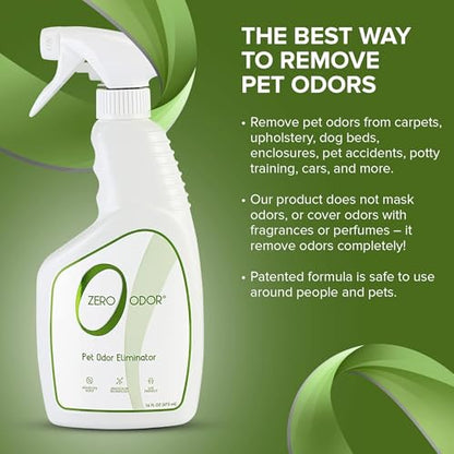 Zero Odor Pet Odor Eliminator, Air and Surface Odor Remover for Carpet, Furniture, and Pet Beds, Trigger Spray, 16 fl oz - size: 16 Fl Oz (Pack of 1)