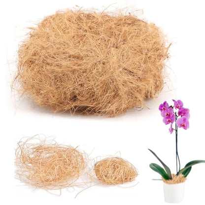Natural Coconut Husk Silk, Organic Pure Coconut Husk Fiber Orchid Plant Coconut Fiber Substrate Coco Coir Fiber Greenery Covering Coconut Fiber for Pot Plant Carnivorous Plants (0.44 pounds)