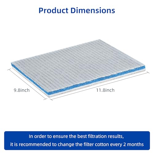 Customizable Aquarium Filter Media Pad | Custom-cut blue filter media: fits any filter, high permeability, removes debris fast, keeping aquarium water clear