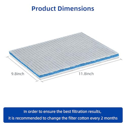 Customizable Aquarium Filter Media Pad | Custom-cut blue filter media: fits any filter, high permeability, removes debris fast, keeping aquarium water clear