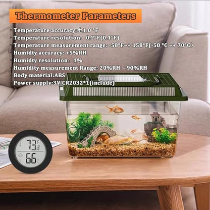 Reptile Tank Accessories, 2 Pack Bearded Dragon Tank Thermometer Humidity Gauge for Leopard Gecko, Jumping Spider, Snake, Gecko, Ball Python, Lizard - color: Black