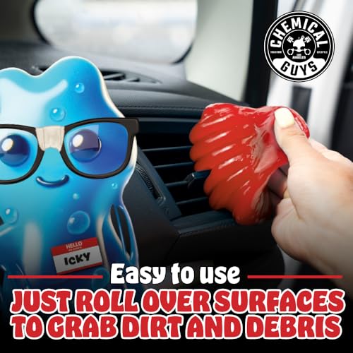 Chemical Guys, Sticky Icky Cleaning Gel, Sweet Strawberry, 0.88 oz, 4 Pack | Reusable gel presses into vents, cup holders and crevices to lift dust and crumbs, sweet strawberry, four pack - size: 3.5 Ounce (Pack of 4), style: Strawberry