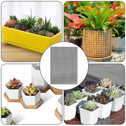 RLECS 5PCS Rectangular Flower Pot Drainage Mesh Pad 7.9x11.8inch Black Plastic Eye Mesh Suitable for Embroidery Canvas and Miniature Model Windows