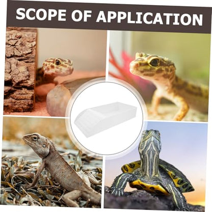 TOYANDONA Turtle Feeding Dish with Ramp Multi-Functional Basking Platform for Reptiles Water Dish for Turtles Frogs and Lizards for Tank Setup