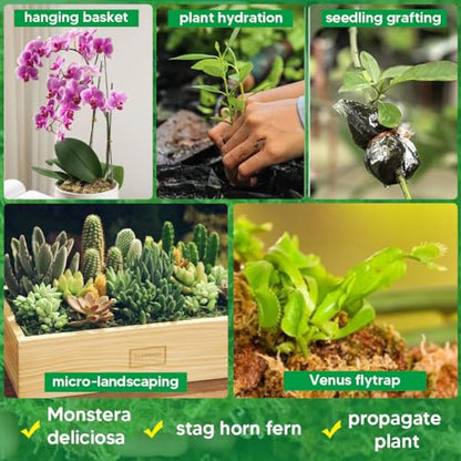 Natural Long Fiber Sphagnum Moss 42QT for Orchid Potting Mix, and Moss Pole for Plants Indoor. Ideal for Propagating Plants, Maintaining Humidity for Reptiles, Isopods in Paludarium, Aquascape (12 OZ) - size: 12 OZ