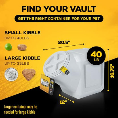 Vittles Vault Traditional Pet Food Storage Container For Dog Kibbles/Bird Seed/Oatmeal/Rice/Flour/Cereal, BPA Free Plastic, Sealed Airtight For Cat Food, Up To 40 lb, Made in USA, With Scoop, Gray - size: 40 Pounds