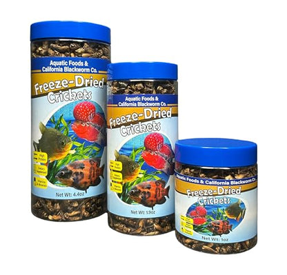 Crickets, Freeze Dried Crickets for Large Tropical Fish, Monster Fish, Reptiles, Turtles, Tortoises, Frogs, Hamsters, Birds, Rodents 1.0oz Canister - size: 1 Ounce (Pack of 1)