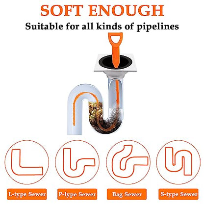 SDTC Tech 6-Pack Drain Snake Kit for Sewer Toilet Kitchen Sink Bathroom Tub | 6-Pack 64 Inch Snake Drain Cleaner and 20 Inch Hair Clog Remover Flexible Spring Pipeline Claw Hook Retriever - color: 5pcs 20inch+ 1pcs 64inch