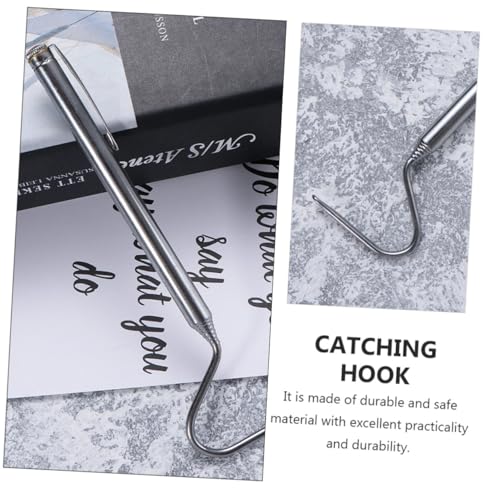 FAVOMOTO 2pcs Retractable Stainless Steel Snake Grabber Hooks Heavy Duty Snake Catching Tool for Reptile Handling and Safe Removal with Easy Grip Handles