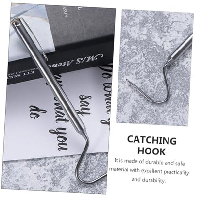 FAVOMOTO 2pcs Retractable Stainless Steel Snake Grabber Hooks Heavy Duty Snake Catching Tool for Reptile Handling and Safe Removal with Easy Grip Handles