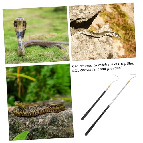 Stainless Steel Telescopic Snake Hook Adjustable Retractable Snake Catching Tool for Reptile Handling Collapsible Animal Catch Pole