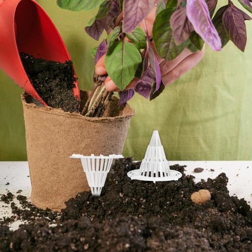 POPETPOP Flower Pot Hole Mesh Pad | Keeping Soil from Flowing, 50 Pack Drainage Pads and Pot Fillers - size: 5.50X4.70X3.40CM