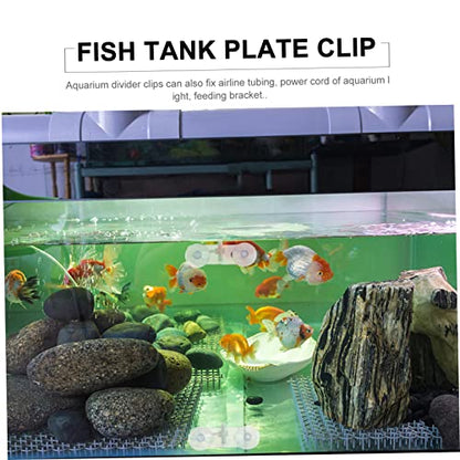 10pcs Aquarium Divider Suction Cup Clamp Acrylic Material Fish Tank Divider Bracket for Small Aquarium