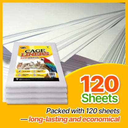 T TORTO9 Bird Cage Liner - 120 Paper Sheets, 14" x 15", 1.7 lb - Ideal for Pet Habitats, Bulk Pack for Long-Lasting Use, Newsprint Texture, Convenient Parcel Packaging - size: 14 x 15 in