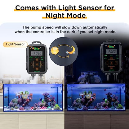 Hygger Aquarium Wave Maker - Adjustable Cross Flow Pump with LED Display Controller, Magnetic DC 24V Powerhead for Freshwater & Marine Reef Aquariums Up to 265 Gallon (25W) - style: 25W