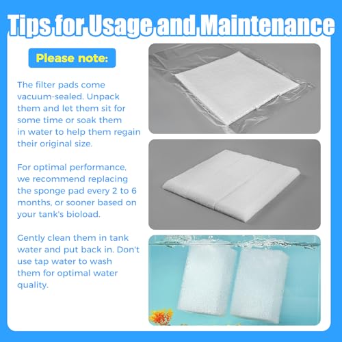 AQUANEAT 6-Pack Replacement Filter Sponge Pads, Aquarium Foam Insert Compatible with AquaClear 50, Fish Tank Filter Media - size: AC 50