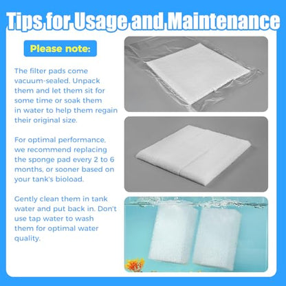 AQUANEAT 6-Pack Replacement Filter Sponge Pads, Aquarium Foam Insert Compatible with AquaClear 50, Fish Tank Filter Media - size: AC 50