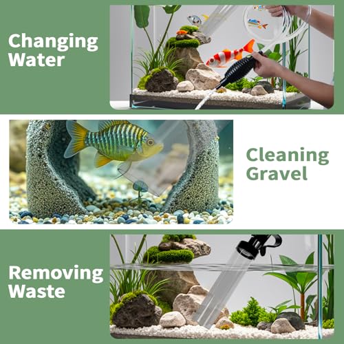 7ft Aquarium Siphon Vaccum Cleaner for Fish Tank Cleaning Gravel & Sand - size: 7ft