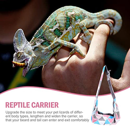 balacoo Bearded Dragon Carrier with Adjustable Strap for Outdoor Travel | Reptile Carrier Sling Bag Backpack, for Small Lizards, Ferrets, Squirrel, Hamsters, for Hiking, Shopping, Outdoor Activities