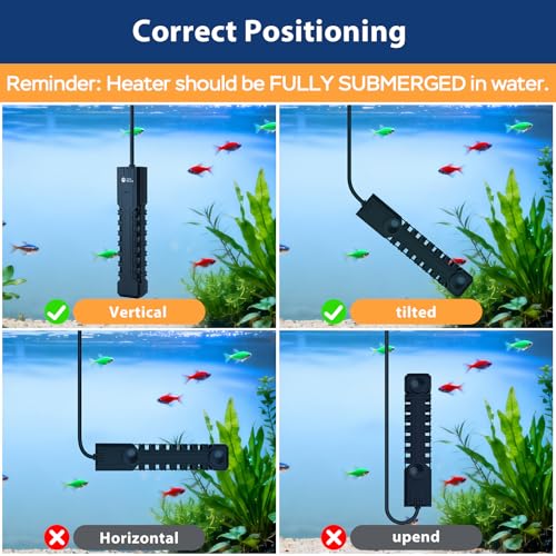 AquaMiracle Submersible Aquarium Heater with LED Digital Temp Display, Fish Tank Heater with Dry-Run & Over-Temp Protection, for Freshwater Saltwater Aquariums(300W/40-75Gal) - size: For 40-75 Gal Tank