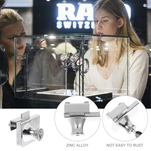 Cabinet Lock for Showcase Glass Door Sliding Lock 409 Alloy Double Swing for Display Case Security in Shops and Home