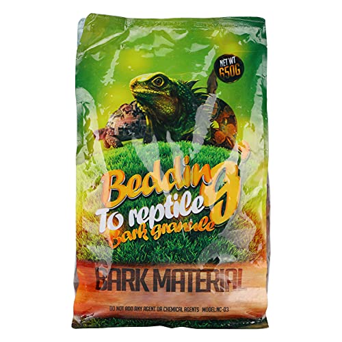 flexman 1Bag Reptile Bark Chips, 650g Forest Terrain Bark Fine Chips Bedding Brick for Lizards Tortoises Snakes Geckos Frogs (Brown) - size: small particles