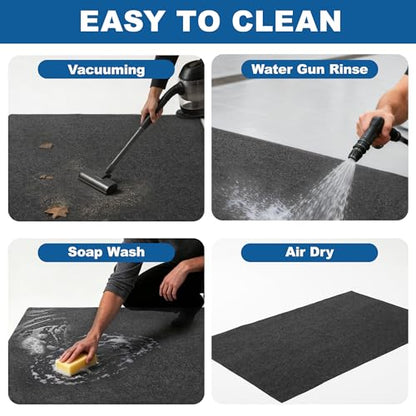 Oil Spill Mat 29" x 36" - Premium Felt + Waterproof Backing Contains Liquids Oil Absorbent Pads Washable Reusable Non-Slip for Motorcycle Trash Cans Gardening Tools Spot Maintenance Protection - size: 2'5" x 3'