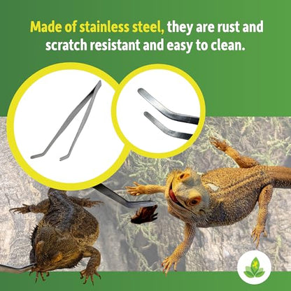 Josh's Frogs Stainless Steel Curved Reptile Feeding Tongs (12 inch)