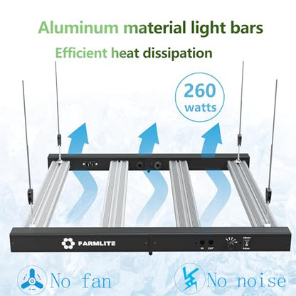 LED Grow Lights for Indoor Plants Full Spectrum Growing Light Bar Plant Hanging Growing Lamps Seedling Daisy Chain Dimmable 4x4ft Coverage - size: 260watts