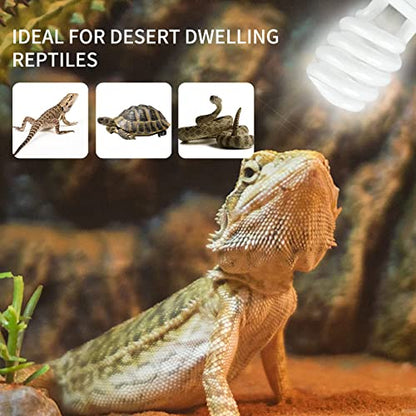LUCKY HERP Desert UVA UVB Reptile Light Bulb 10.0 13W Compact Fluorescent Lamp - style: UVB10.0 13W