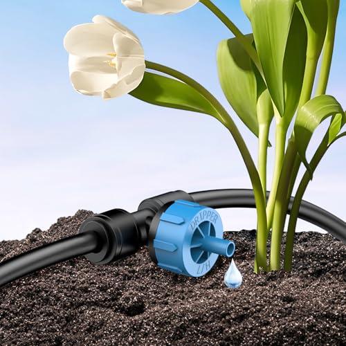Pawfly Push-to-Fit Drip Irrigation Emitters 1 GPH Pressure Compensating Drippers with Constant Water Flow Irrigation Drippers Drip Emitters Drip Irrigation System Parts for 1/4 Inch Tubing, 30 Pcs - size: 30PCS 1 GPH Irrigation Drippers