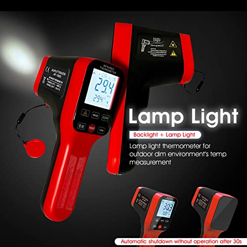 High Temp Thermometer, -58℉~2912℉ Non-Contact Digital Laser Temperature Gun with Color LCD Display for Cooking, Industrial HVAC Forge Metal