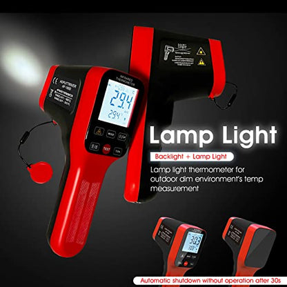 High Temp Thermometer, -58℉~2912℉ Non-Contact Digital Laser Temperature Gun with Color LCD Display for Cooking, Industrial HVAC Forge Metal