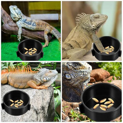 FOMIYES 4pcs Reptile Feeding Bowls and Water Dishes Ceramic Terrarium Worm Dish for Lizards Bearded Dragons Household Feeding Supplies