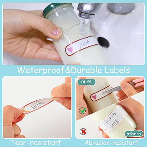 480 Pcs Baby Bottle Labels for Daycare Essentials | Self-Laminating School Name Lable Stickers for Kids Waterproof Labels for Bottles Easy to Write - style: A-Boho