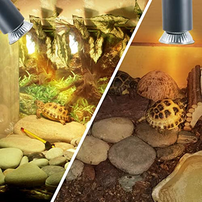 LUCKY HERP 4 Pack 50W UVA UVB Reptile Light Bulbs, Heat Lamp Bulbs for Reptiles and Amphibians, Basking Light Bulb for Turtle, Bearded Dragon, Lizard Heating Use - size: 50*4