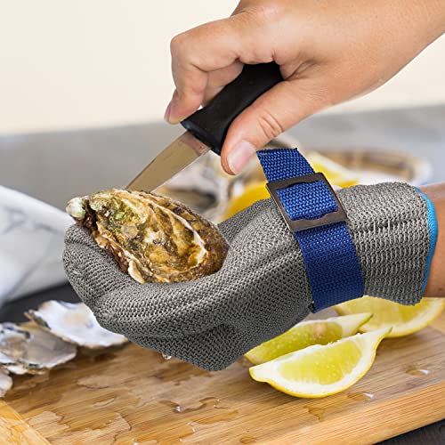 Schwer ANSI A9 Cut Resistant Glove, Food Grade Stainless Steel wire Mesh Metal Gloves, Knife Cutting Gloves for kitchen Mandoline Slicing Butcher Meat Cutting Oyster Shucking Fish Fillet（S, 1 PCS） - size: Small (Pack of 1), style: 2.0 Steel Wire+hppe