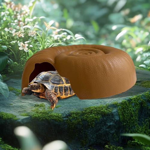 Reptile Tank Accessories, Helicoid Plastic Hideout for Snake, Ball Python Tank Accessories, Snake Hideout for Ball Python, Tank Habitat Accessories