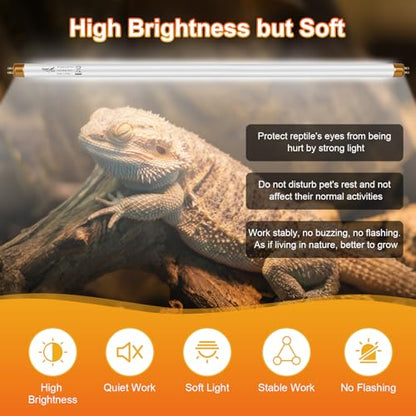 UVB Light for Reptiles Bearded Dragon, 3 Pack T5 UVB Reptile Light UVB Bulb 10.0 39W UVA UVB Reptile Light Bulb Terrarium Light Lamp Tube for Turtle Chameleon Leopard Gecko Snake Tank, 34 Inch - size: T5-34 Inch(3 Pack)