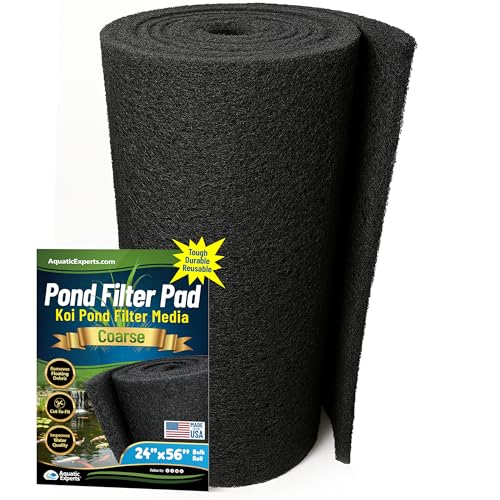 Aquatic Experts Classic Koi Pond Filter Pad COARSE – Bulk Roll Pond Filter Media, Rigid Ultra-Durable Latex Coated Fish Pond Filter Material US (24" x 56", Coarse (Black)) - size: 24" x 56"