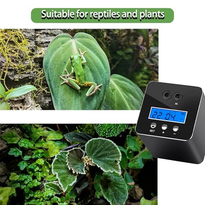 Reptile Humidifier & Mister for Tank with Auto Timer – 360° Adjustable Spray System, Fogger for Amphibians, Frogs, Snakes, Terrarium Plants