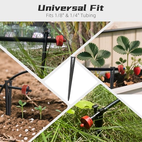 100 Pack Drip Irrigation Stakes for 1/8 to 1/4 Inch Drip Irrigation Tubing Hose Irrigation Support Stakes 5.79 Inch High Suitable for Raising the Height of Drip Emitters/Heads or Drip Irrigation Parts - size: 100PCS Drip Irrigation Stakes