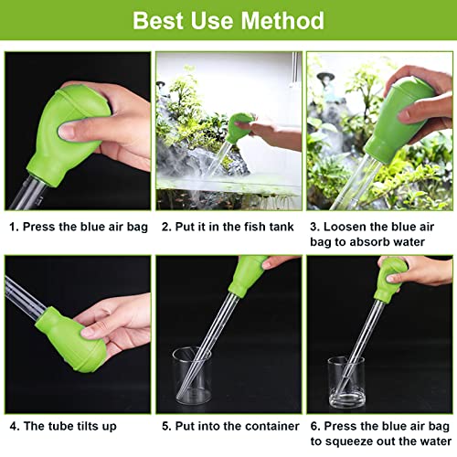 WEAVERBIRD Manual Fish Tank Water Changer Aquarium Dropper, 30ml Aquarium Clean Pipette Dropper, Fish Tank Cleaning Waste Remover, Aquarium Gravel Cleaning Straw, Green - color: Green