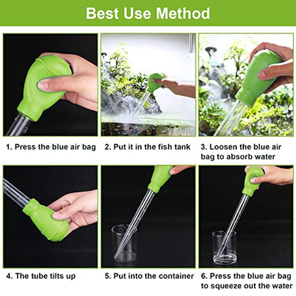 WEAVERBIRD Manual Fish Tank Water Changer Aquarium Dropper, 30ml Aquarium Clean Pipette Dropper, Fish Tank Cleaning Waste Remover, Aquarium Gravel Cleaning Straw, Green - color: Green