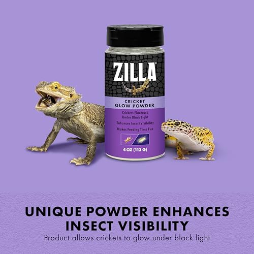 Zilla Cricket Glow Powder, Calcium Powder 4 Ounces | Add to Reptile Food, Provides Calcium, Ideal for Insectivores - size: 4 Ounce (Pack of 1)